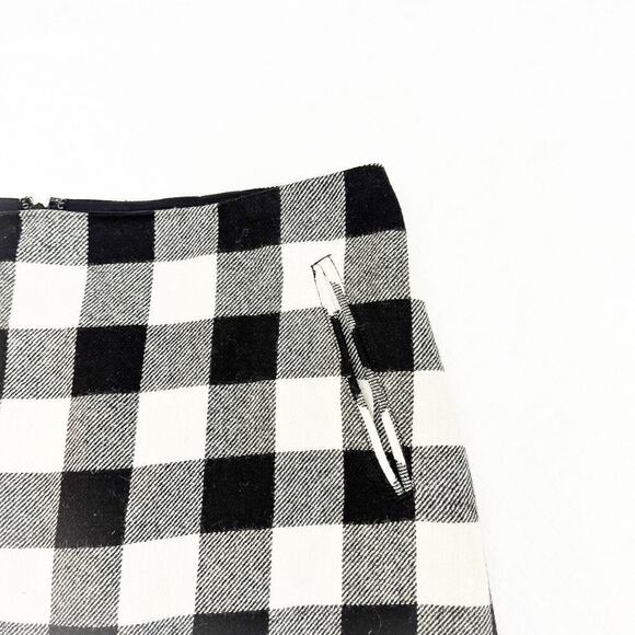 Talbots Plaid Madras Checkered Wool Flannel Pencil Skirt Front Pockets SIze 12 - Picture 3 of 6
